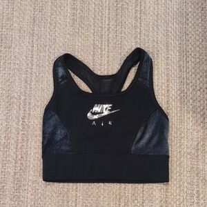 Nike Black and Silver Air Sports Bra